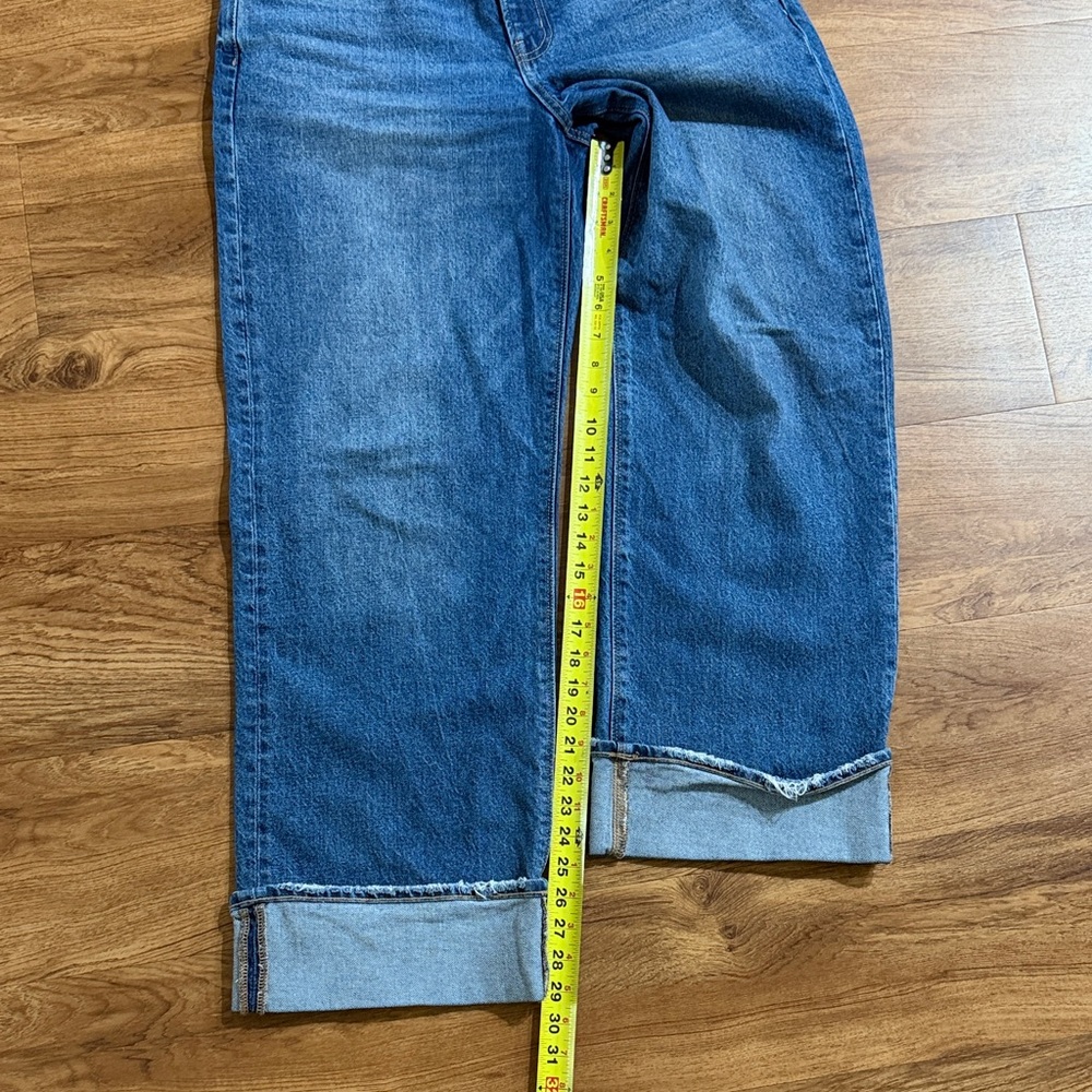 American Eagle Outfitters Stovepipe Women Sz 10 Wide High Rise Blue Zip Fly Jean - Picture 5 of 8